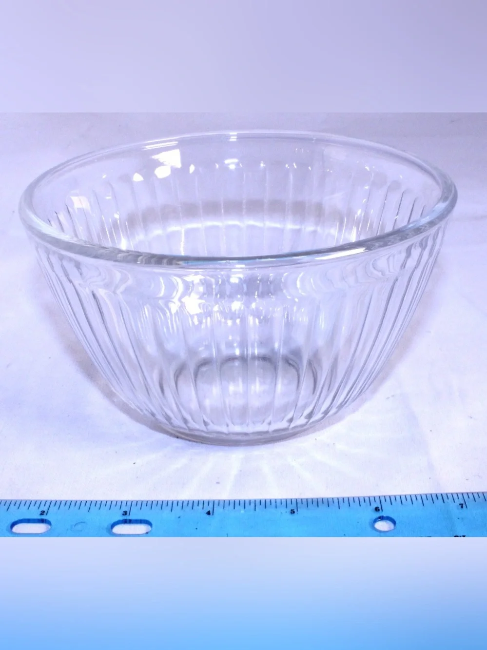 MCM Pyrex Clear Glass Ribbed Mixing Bowl 3 Cup 7401-S